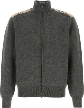 Burberry Dark Grey Wool Blend Cardigan