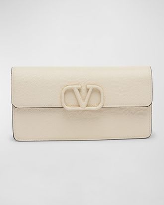 Valentino Garavani VLOGO Flap Leather Wallet on Chain