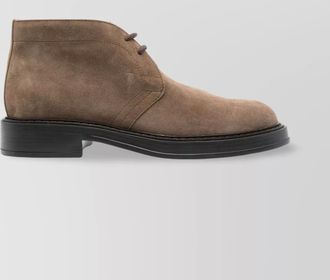 Tod's suede boot ankle rubber sole