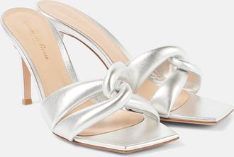 Gianvito Rossi Amour 90 metallic leather mules