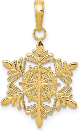 Diamond2Deal 14k Yellow Gold Snowflake Pendant