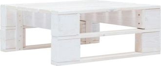 vidaXL Otomana de palés para jardín madera blanco Vidaxl