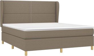 vidaXL Vidaxl - Cama Box Spring Con Colch&oacute;n Tela Gris Taupe 180x200 Cm