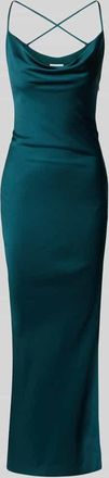 Jake*s Maxikleid mit Wasserfall-Ausschnitt in Dunkelgruen Melange, Gr&ouml;&szlig;e 32