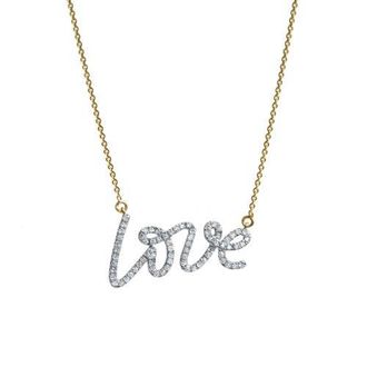 LuvMyJewelry Lyana Graffiti Love Diamond Necklace in 14K Gold in 14K Yellow Gold at Nordstrom