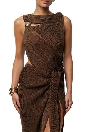 JLUXLABEL Luminous Sweater Bodysuit in Brown at Nordstrom, Size X-Small