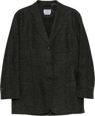 Prada Logo-stitch Single-breasted Blazer