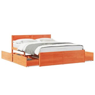 Berkfield Home Bed Frame without Mattress Wax Brown 160x200 cm Solid Wood Pine