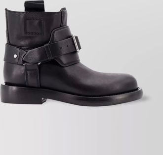 Burberry leather strap boots