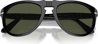 Persol 0po0649 Aviator Sunglasses with Double Bridge and Silver Accents