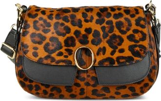 Orciani Borsa a tracolla Kate Alba con dettaglio leopardato - Marrone