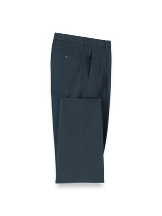 Paul Fredrick Non-iron Cotton Stretch Twill Pleated Pant