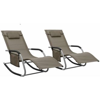 vidaXL Tumbonas 2 Unidades Textilene Gris Taupe Y Gris Vidaxl