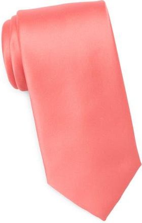 Nordstrom Rack Solid Satin Tie in Coral at Nordstrom Rack