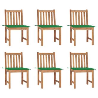 vidaXL Sillas De Jard&iacute;n 6 Unidades Con Cojines Madera Maciza De Teca Vidaxl
