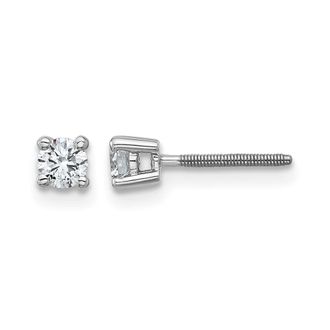Diamond2Deal 14k Yellow Gold 1/4 ct Round Lab Grown Diamond Stud Earrings Screw Back VS Clarity, G-H Color