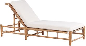 Beliani Tumbona con cojín madera de bambú marrón