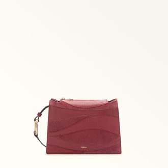 Furla Nuvola Borsa A Tracolla S Toni Rubino Multicolore Pelle Di Vitello Claris Lux + Pelle Di Vitello Granata + Camoscio Donna