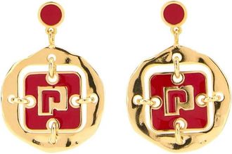 Paco Rabanne Medal Two-Toned Drop Earrings