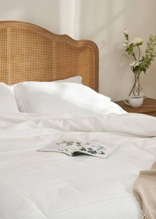Truly Beauty White Micro Pleat Cotton Duvet Cover | Size: Super King