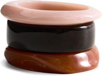 Mango Set of 3 Bangle Bracelets in Brown at Nordstrom