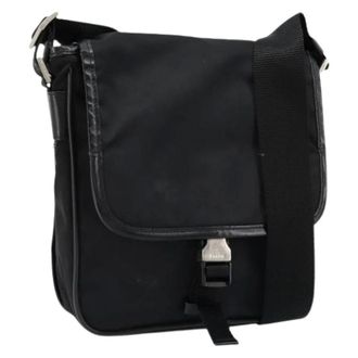 Prada Pre-owned Cross Body Bags, female, Black, Size: ONE SIZE Pre-owned Vintage Nylon Shoulder Bag