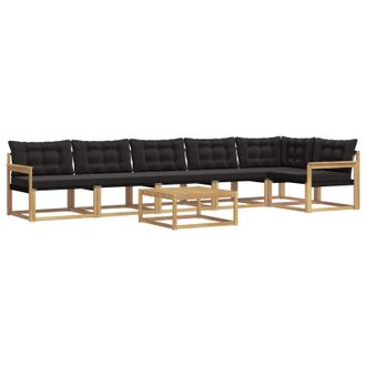 vidaXL Conjunto De Sof&aacute;s De Exterior 7 Pcs Blanco Y Negro Vidaxl