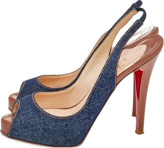 Christian Louboutin 115mm denim heeled sandals - Blue