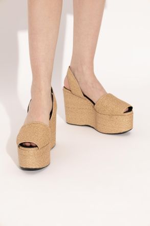 Alaia Wedge Sandals, Womens, Beige