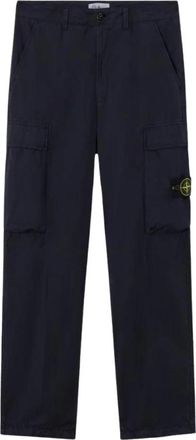 Stone Island Stretch Cotton Tela Paracadute Cargo Broek - Heren - Straight fit broeken - Blauw - W30 - Katoen - Broeken