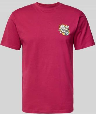 Santa Cruz T-Shirt mit Label-Print in Pink, Gr&ouml;&szlig;e S