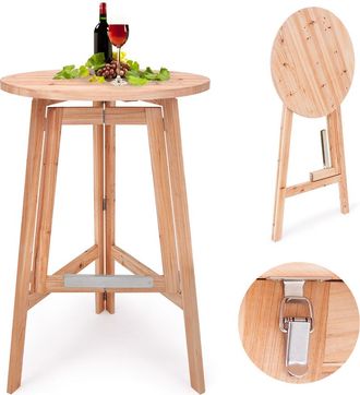 No Brand Casaria Mesa De Bar Plegable Mesa Bistro De Madera Para Eventos O Fiestas Mesa Alta De Pie 78x111cm