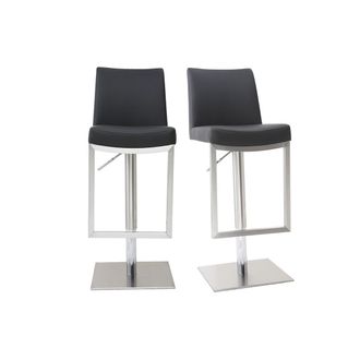 Miliboo Miliboo - Set De 2 Taburetes De Cocina Regulables Negros Con Acero Cromado Kyle
