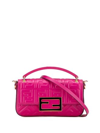 Fendi 2000-2025 Zucca Embossed Leather Baguette Phone Pouch satchel - women - Calf Leather - One Size - Pink