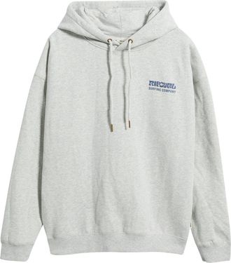 Rip Curl Surf Puff Print Graphic Hoodie in Grey Marle/Navy at Nordstrom, Size Xx-Small