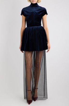 Alaia Point dEsprit Palazzo Pants in Noir Alaia at Nordstrom, Size 10 Us