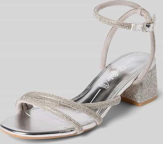 Buffalo Sandalette mit Ziersteinbesatz Modell LILLY SPARK in Silber, Gr&ouml;&szlig;e 36