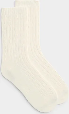 Hue Womens Silk-touch cable socks