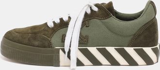 Off-white Green Canvas And Suede Vulcanized Low Top Sneakers