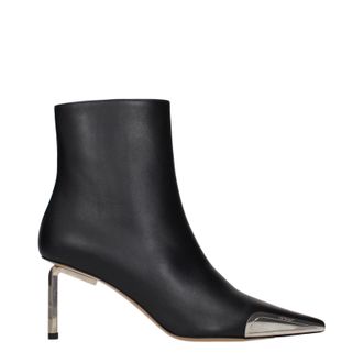 Off-white Blanco roto para mujers Botas de Cuero Negras