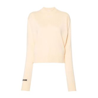 Sportmax Gele Trui met Ronde Hals van Wol - Dames - Ronde hals truien - Geel - S - Wol - Truien & Vesten