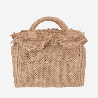 Ibeliv Einkaufstasche aus Rafia und Baumwolle