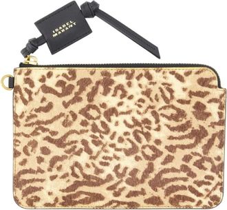Isabel Marant Oskan Slg Pony Zip Pouch - Dames - Clutches - Bruin - ONE Size - Leer - Tassen