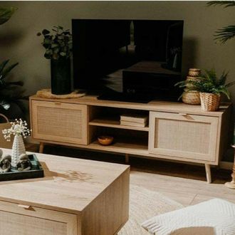 Les Tendances Les Tendances - Mueble De Tv 2 Puertas 150 Cm - Impresi&oacute;n Efecto Rat&aacute;n