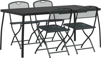 vidaXL Juego De Muebles De Exterior 5 Uds. Gris Antracita Vidaxl