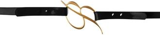 Blumarine B -logo -Riem - Dames - Riemen - Zwart - M - Leer - Accessoires