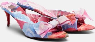 Christian Louboutin Mulazee bow-detail floral chin&eacute; mules