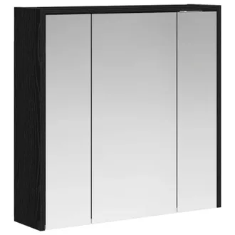vidaXL Armario Con Espejo De Ba&ntilde;o Roble Negro 63,5 X 16 X 62,5 Cm Vidaxl