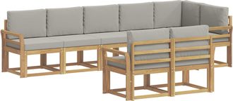 vidaXL Conjunto De Sof&aacute;s De Exterior 8 Uds. Blanco Y Gris Claro Vidaxl