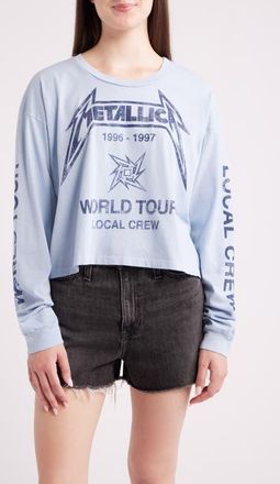 Daydreamer Metallica World Tour Long Sleeve Graphic Tee in Powder Blue at Nordstrom, Size X-Small